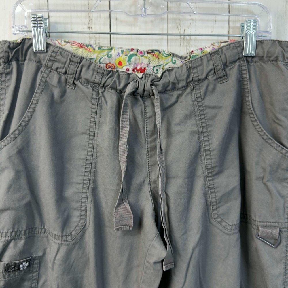 Koy by Kathy Peterson Women's Cargo Pants Gray Drawstring Pockets Size MP - Picture 2 of 6